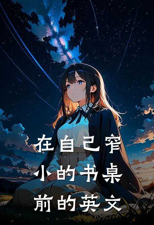 在自己窄小的书桌前的英文
