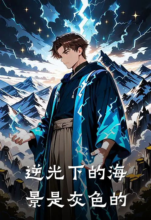 逆光下的海景是灰色的