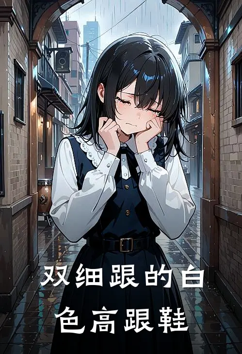 双细跟的白色高跟鞋