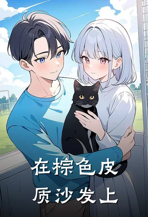 在棕色皮质沙发上